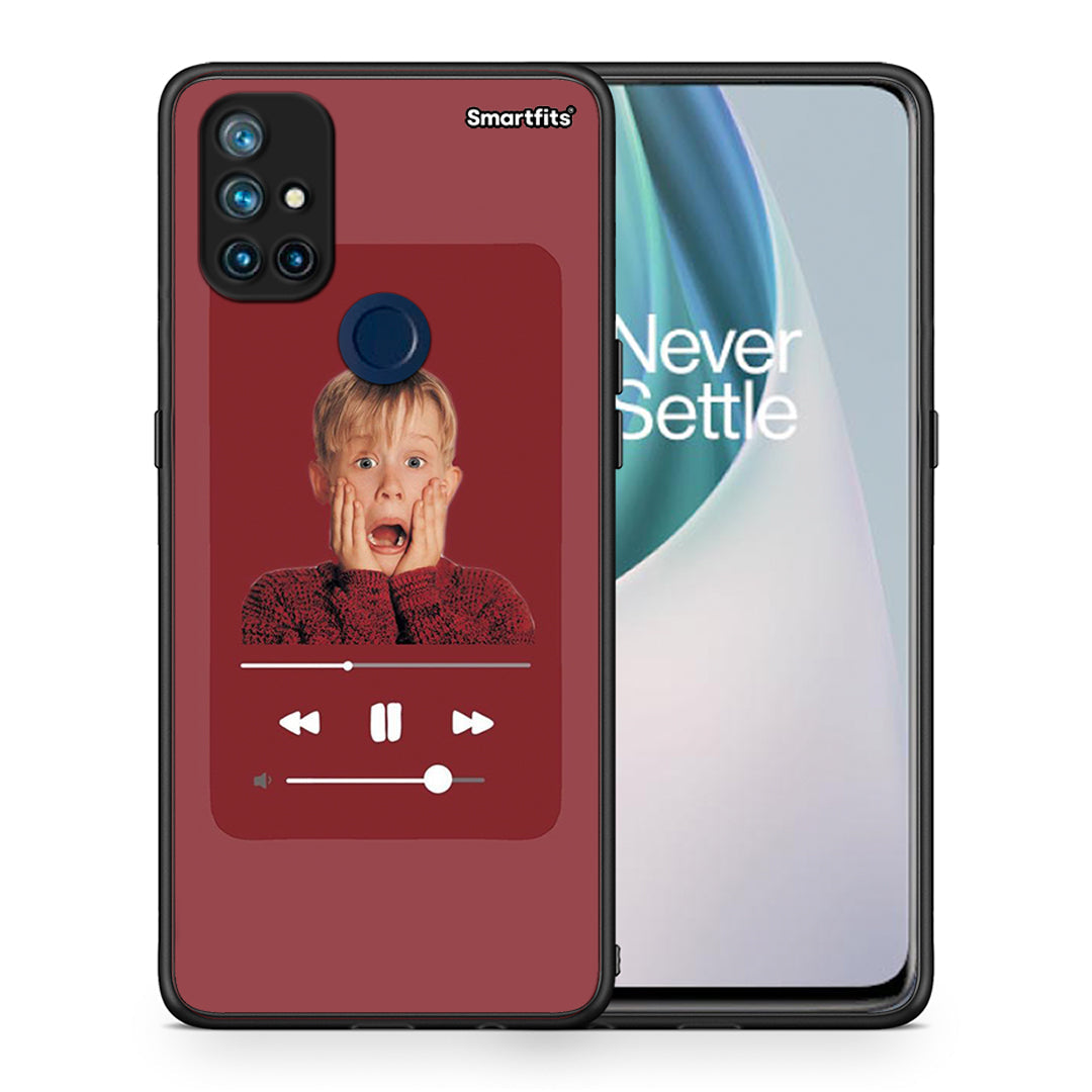 Θήκη OnePlus Nord N10 5G Xmas Alone Music από τη Smartfits με σχέδιο στο πίσω μέρος και μαύρο περίβλημα | OnePlus Nord N10 5G Xmas Alone Music case with colorful back and black bezels