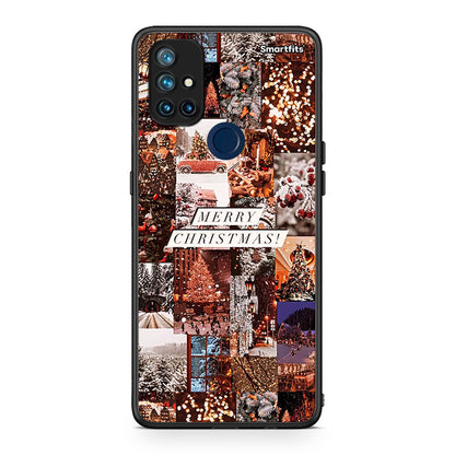 OnePlus Nord N10 5G Xmas Collage θήκη από τη Smartfits με σχέδιο στο πίσω μέρος και μαύρο περίβλημα | Smartphone case with colorful back and black bezels by Smartfits