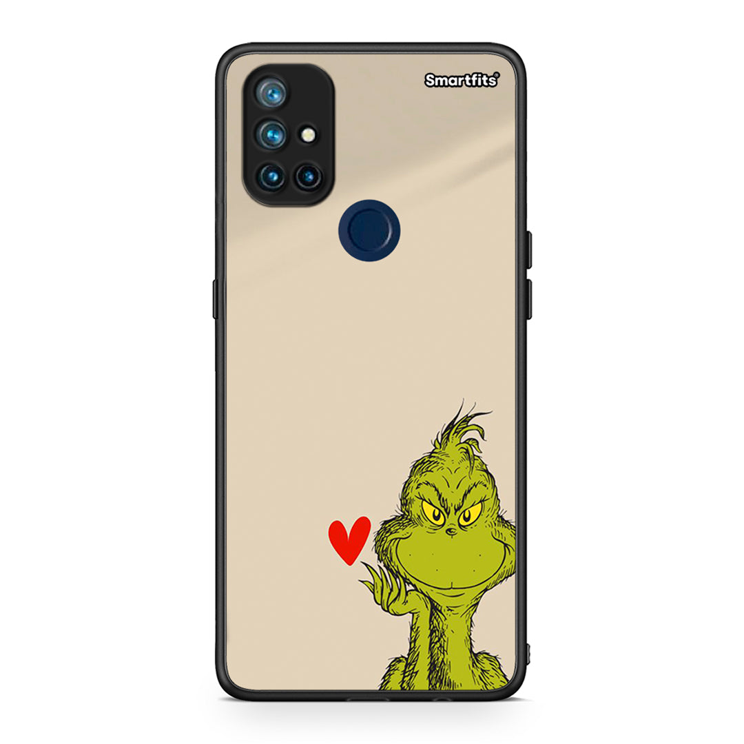 OnePlus Nord N10 5G Xmas Grinch θήκη από τη Smartfits με σχέδιο στο πίσω μέρος και μαύρο περίβλημα | Smartphone case with colorful back and black bezels by Smartfits