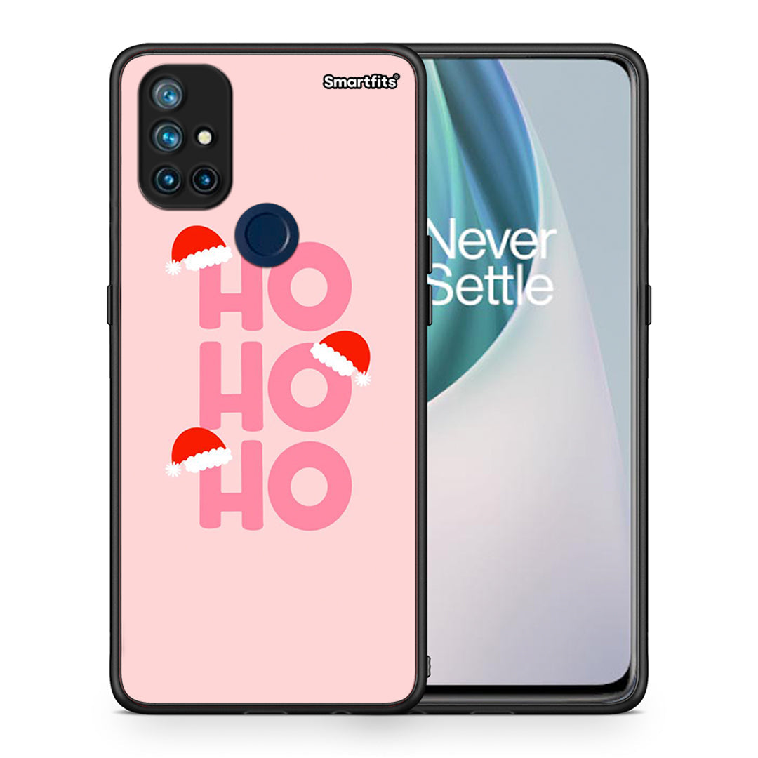 Θήκη OnePlus Nord N10 5G Xmas Ho Ho Ho από τη Smartfits με σχέδιο στο πίσω μέρος και μαύρο περίβλημα | OnePlus Nord N10 5G Xmas Ho Ho Ho case with colorful back and black bezels