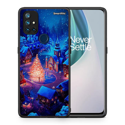 Θήκη OnePlus Nord N10 5G Xmas Village από τη Smartfits με σχέδιο στο πίσω μέρος και μαύρο περίβλημα | OnePlus Nord N10 5G Xmas Village case with colorful back and black bezels