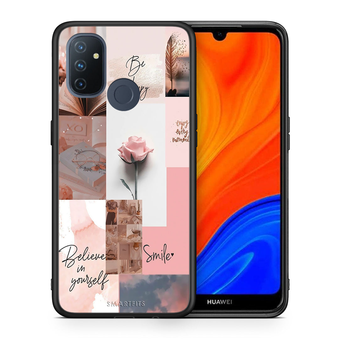 Θήκη OnePlus Nord N100 Aesthetic Collage από τη Smartfits με σχέδιο στο πίσω μέρος και μαύρο περίβλημα | OnePlus Nord N100 Aesthetic Collage case with colorful back and black bezels