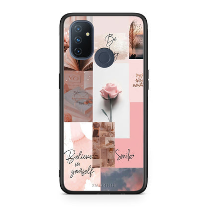 OnePlus Nord N100 Aesthetic Collage θήκη από τη Smartfits με σχέδιο στο πίσω μέρος και μαύρο περίβλημα | Smartphone case with colorful back and black bezels by Smartfits