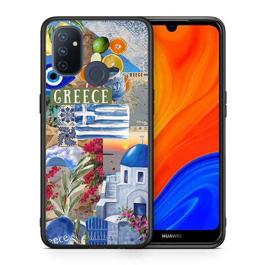 Θήκη OnePlus Nord N100 All Greek από τη Smartfits με σχέδιο στο πίσω μέρος και μαύρο περίβλημα | OnePlus Nord N100 All Greek case with colorful back and black bezels