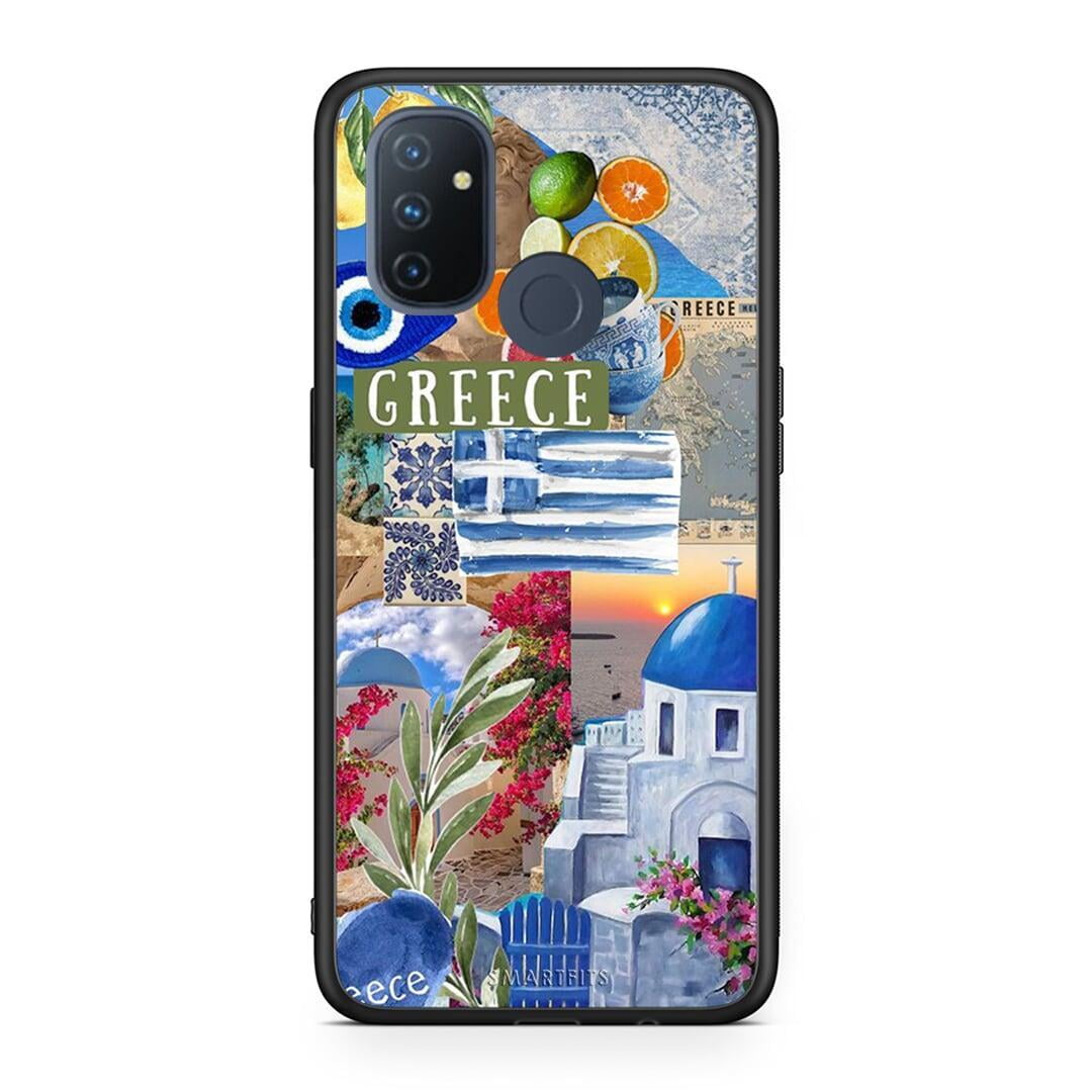 OnePlus Nord N100 All Greek Θήκη από τη Smartfits με σχέδιο στο πίσω μέρος και μαύρο περίβλημα | Smartphone case with colorful back and black bezels by Smartfits