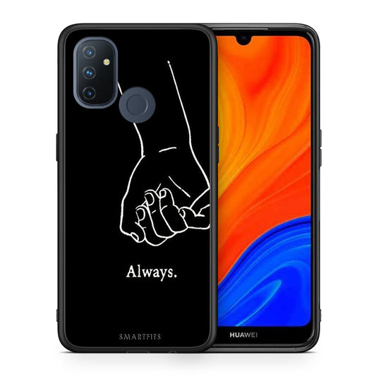Θήκη Αγίου Βαλεντίνου OnePlus Nord N100 Always & Forever 1 από τη Smartfits με σχέδιο στο πίσω μέρος και μαύρο περίβλημα | OnePlus Nord N100 Always & Forever 1 case with colorful back and black bezels