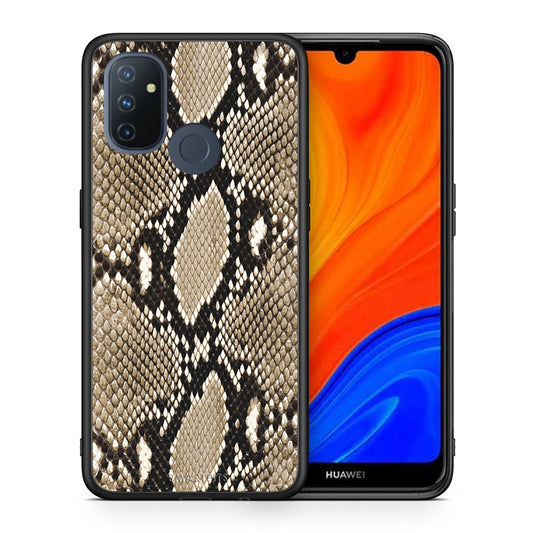 Θήκη OnePlus Nord N100 Fashion Snake Animal από τη Smartfits με σχέδιο στο πίσω μέρος και μαύρο περίβλημα | OnePlus Nord N100 Fashion Snake Animal case with colorful back and black bezels