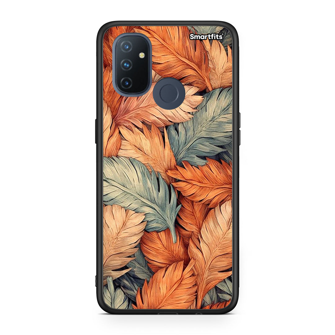 OnePlus Nord N100 Autumn Leaves Θήκη από τη Smartfits με σχέδιο στο πίσω μέρος και μαύρο περίβλημα | Smartphone case with colorful back and black bezels by Smartfits