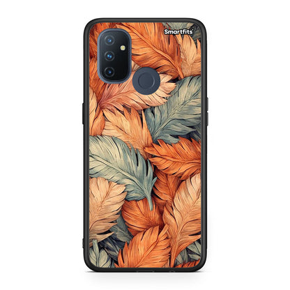 OnePlus Nord N100 Autumn Leaves Θήκη από τη Smartfits με σχέδιο στο πίσω μέρος και μαύρο περίβλημα | Smartphone case with colorful back and black bezels by Smartfits