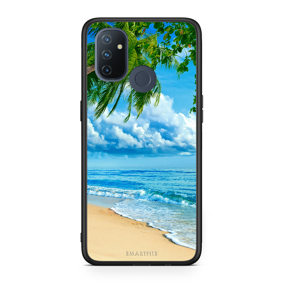 OnePlus Nord N100 Beautiful Beach θήκη από τη Smartfits με σχέδιο στο πίσω μέρος και μαύρο περίβλημα | Smartphone case with colorful back and black bezels by Smartfits