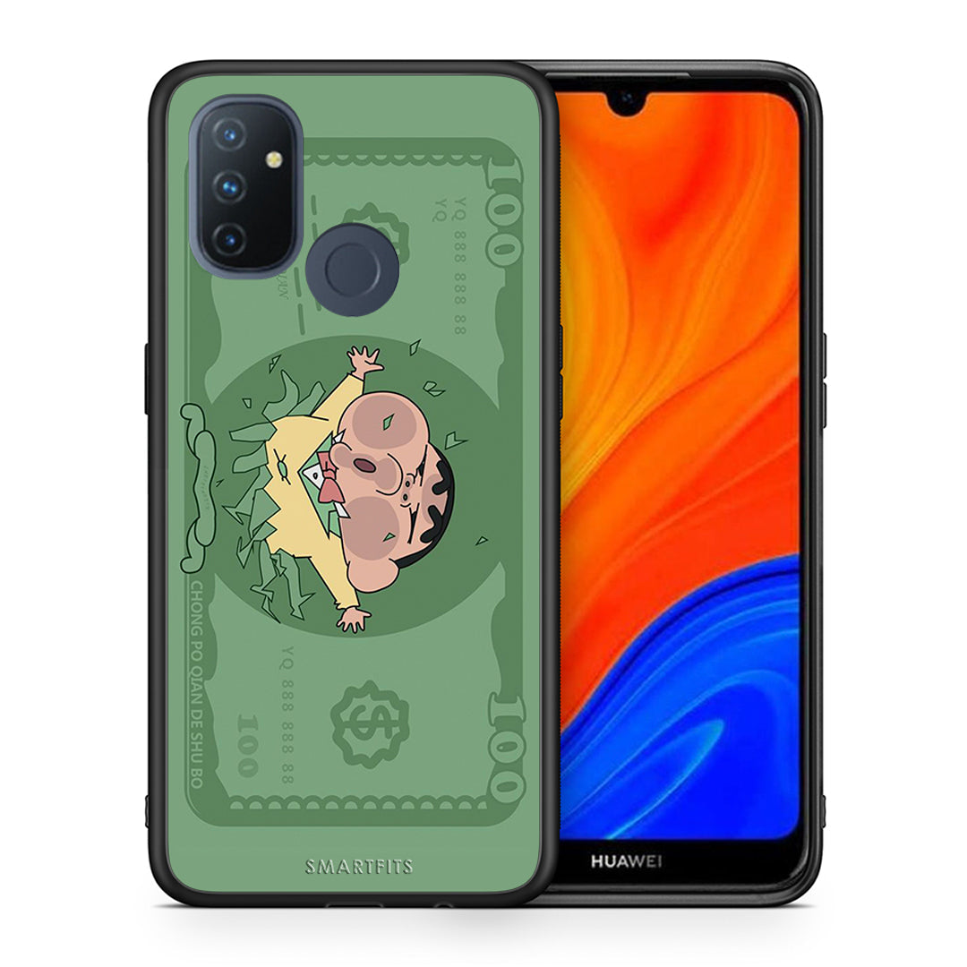 Θήκη Αγίου Βαλεντίνου OnePlus Nord N100 Big Money από τη Smartfits με σχέδιο στο πίσω μέρος και μαύρο περίβλημα | OnePlus Nord N100 Big Money case with colorful back and black bezels