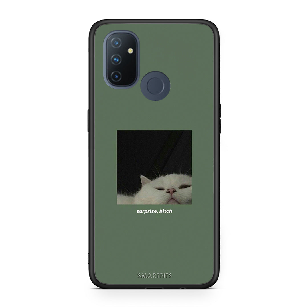 OnePlus Nord N100 Bitch Surprise θήκη από τη Smartfits με σχέδιο στο πίσω μέρος και μαύρο περίβλημα | Smartphone case with colorful back and black bezels by Smartfits