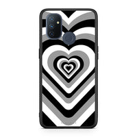 Thumbnail for OnePlus Nord N100 Black Hearts θήκη από τη Smartfits με σχέδιο στο πίσω μέρος και μαύρο περίβλημα | Smartphone case with colorful back and black bezels by Smartfits