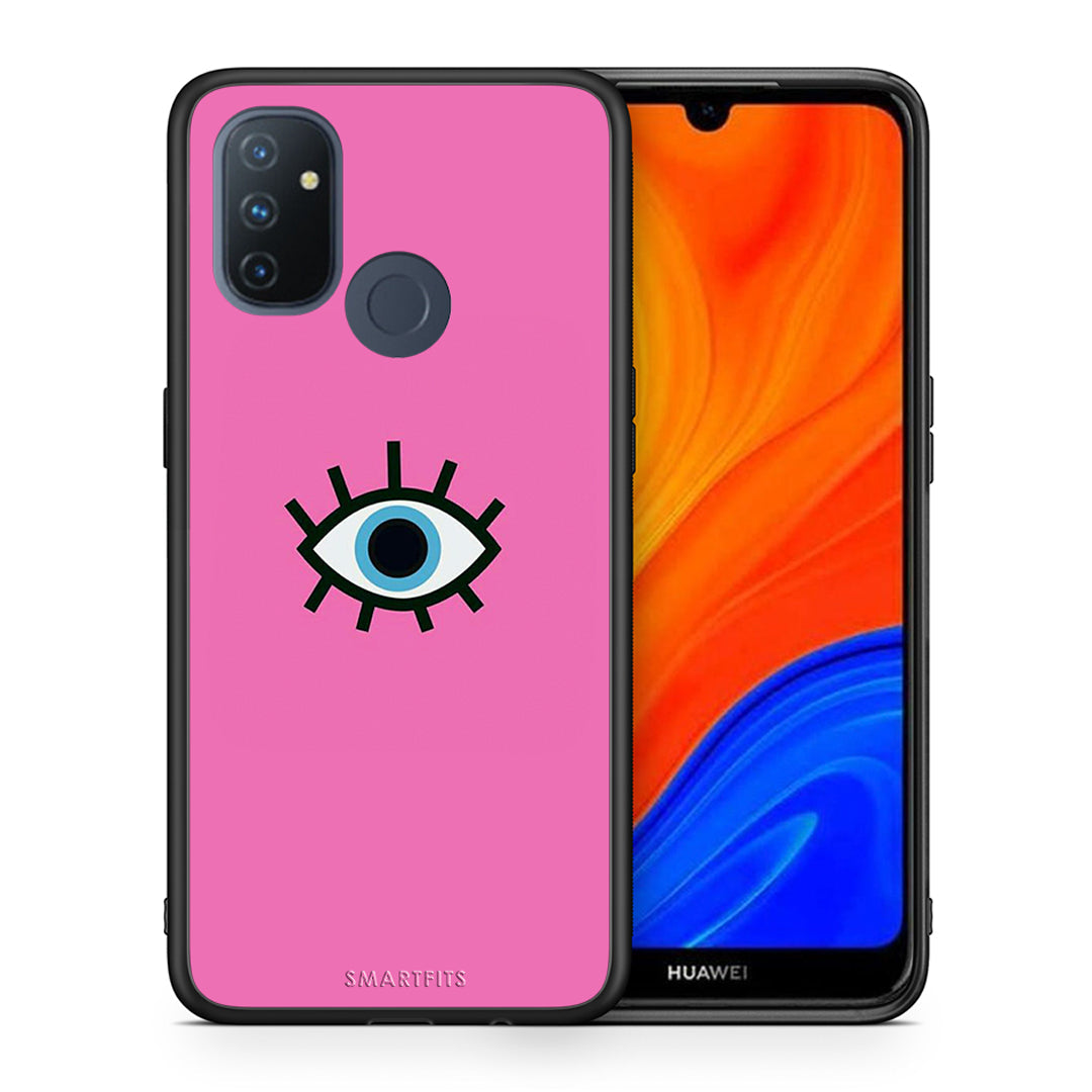 Θήκη OnePlus Nord N100 Blue Eye Pink από τη Smartfits με σχέδιο στο πίσω μέρος και μαύρο περίβλημα | OnePlus Nord N100 Blue Eye Pink case with colorful back and black bezels