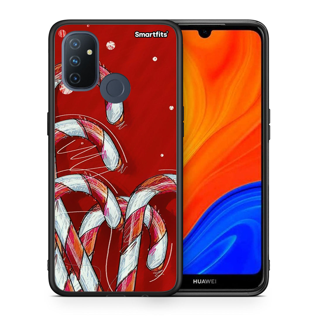 Θήκη OnePlus Nord N100 Candy Cane από τη Smartfits με σχέδιο στο πίσω μέρος και μαύρο περίβλημα | OnePlus Nord N100 Candy Cane case with colorful back and black bezels