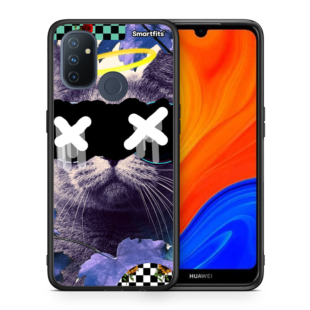 Θήκη OnePlus Nord N100 Cat Collage από τη Smartfits με σχέδιο στο πίσω μέρος και μαύρο περίβλημα | OnePlus Nord N100 Cat Collage case with colorful back and black bezels