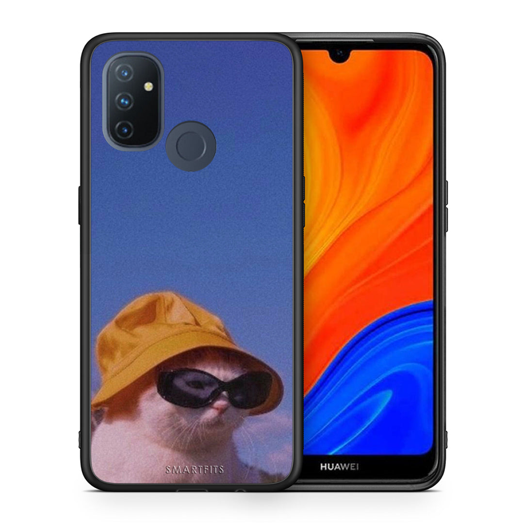 Θήκη OnePlus Nord N100 Cat Diva από τη Smartfits με σχέδιο στο πίσω μέρος και μαύρο περίβλημα | OnePlus Nord N100 Cat Diva case with colorful back and black bezels