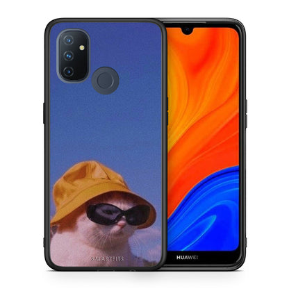 Θήκη OnePlus Nord N100 Cat Diva από τη Smartfits με σχέδιο στο πίσω μέρος και μαύρο περίβλημα | OnePlus Nord N100 Cat Diva case with colorful back and black bezels