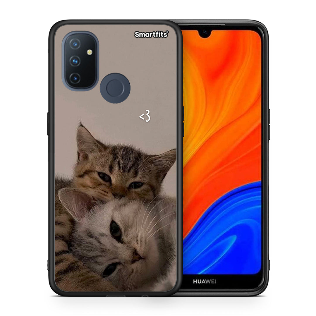 Θήκη OnePlus Nord N100 Cats In Love από τη Smartfits με σχέδιο στο πίσω μέρος και μαύρο περίβλημα | OnePlus Nord N100 Cats In Love case with colorful back and black bezels