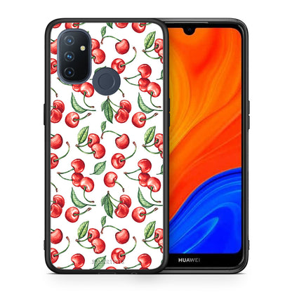 Θήκη OnePlus Nord N100 Cherry Summer από τη Smartfits με σχέδιο στο πίσω μέρος και μαύρο περίβλημα | OnePlus Nord N100 Cherry Summer case with colorful back and black bezels