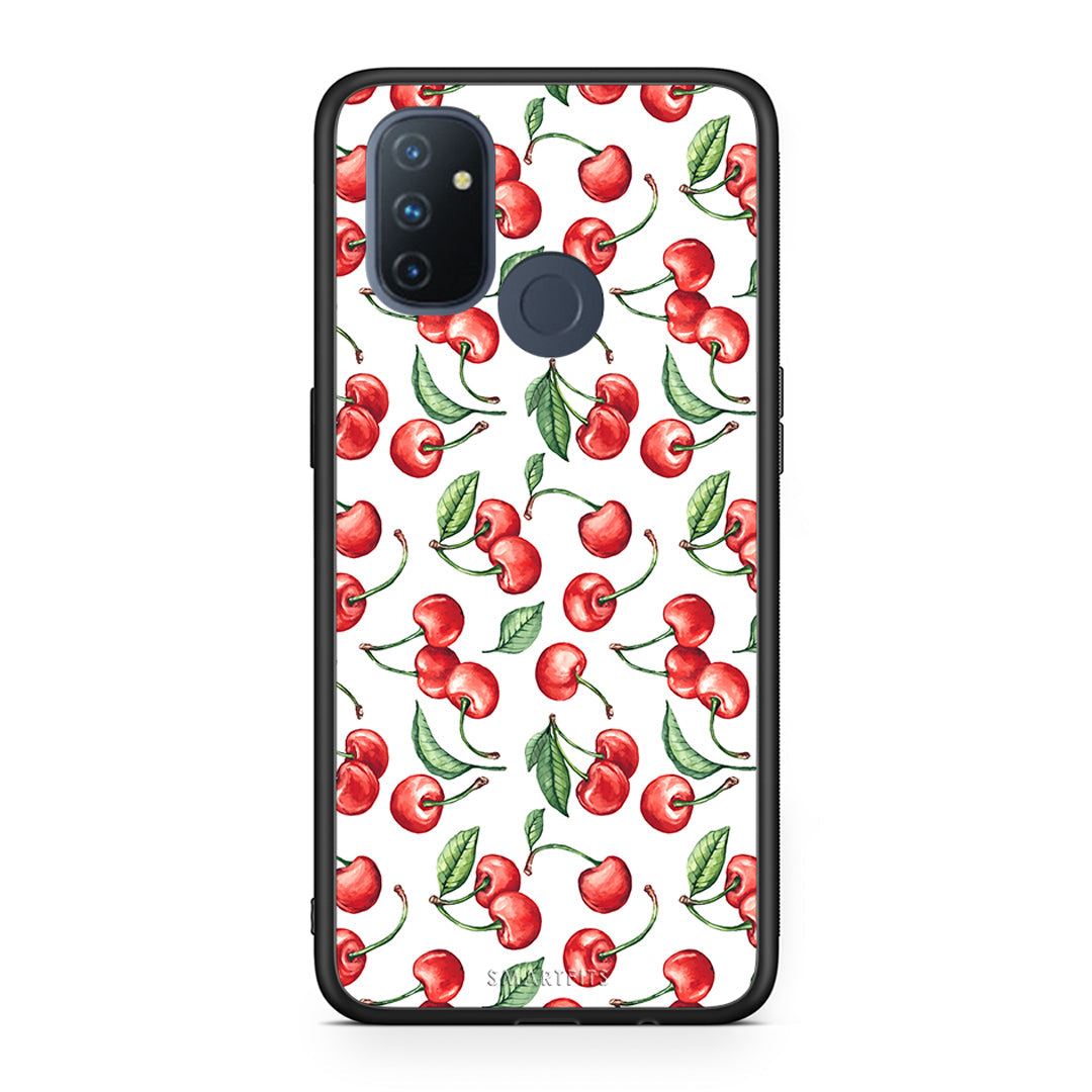 OnePlus Nord N100 Cherry Summer θήκη από τη Smartfits με σχέδιο στο πίσω μέρος και μαύρο περίβλημα | Smartphone case with colorful back and black bezels by Smartfits