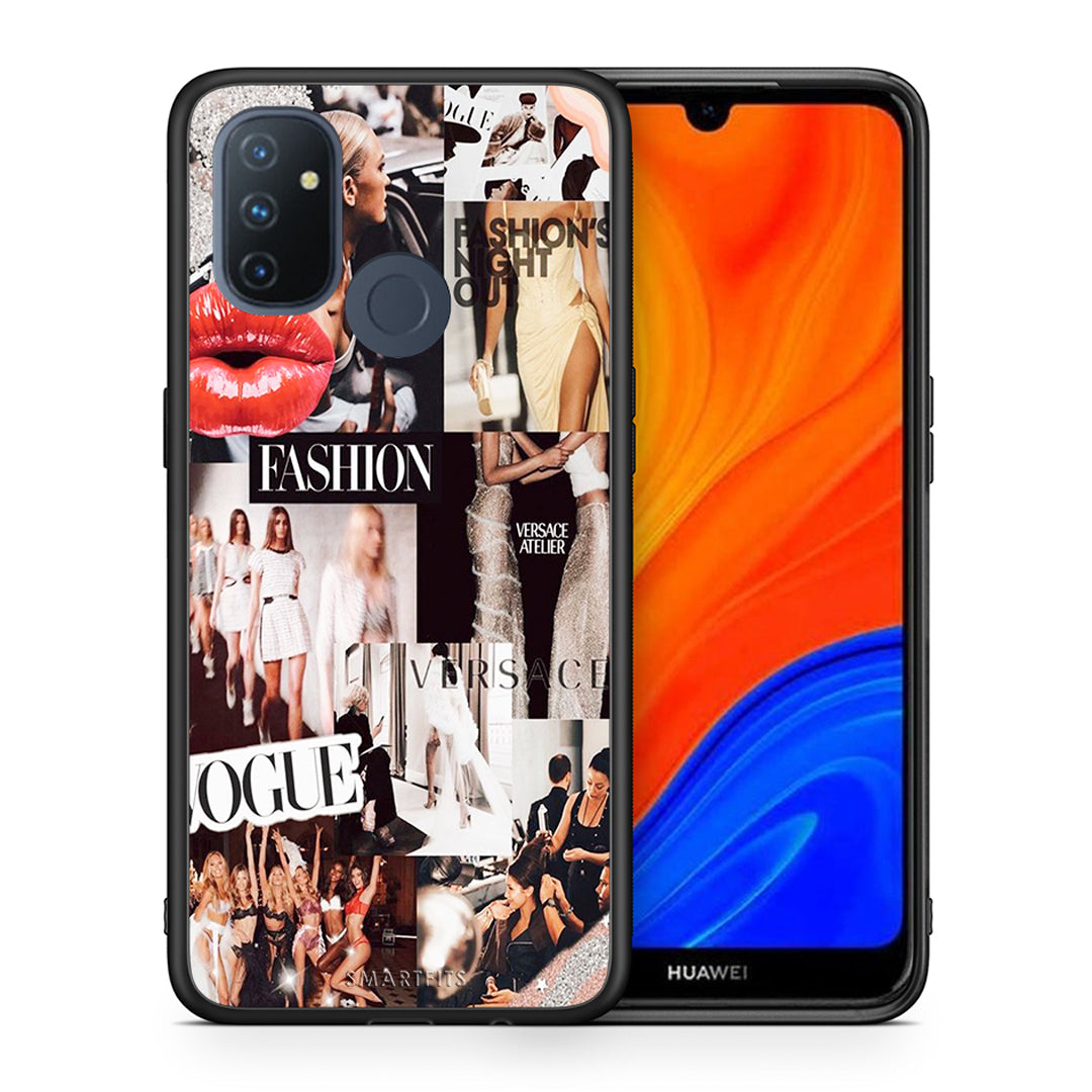 Θήκη Αγίου Βαλεντίνου OnePlus Nord N100 Collage Fashion από τη Smartfits με σχέδιο στο πίσω μέρος και μαύρο περίβλημα | OnePlus Nord N100 Collage Fashion case with colorful back and black bezels