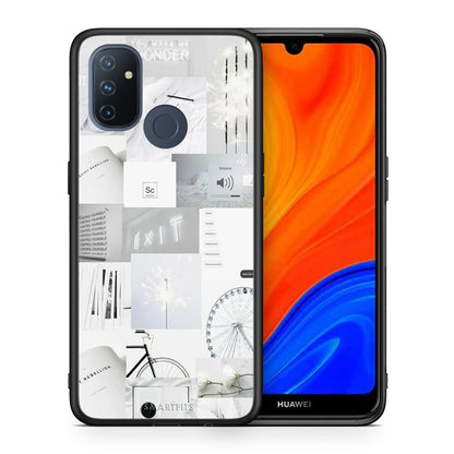 Θήκη Αγίου Βαλεντίνου OnePlus Nord N100 Collage Make Me Wonder από τη Smartfits με σχέδιο στο πίσω μέρος και μαύρο περίβλημα | OnePlus Nord N100 Collage Make Me Wonder case with colorful back and black bezels