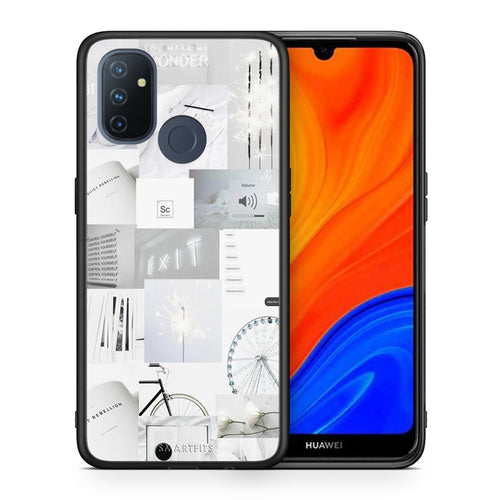 Θήκη Αγίου Βαλεντίνου OnePlus Nord N100 Collage Make Me Wonder από τη Smartfits με σχέδιο στο πίσω μέρος και μαύρο περίβλημα | OnePlus Nord N100 Collage Make Me Wonder case with colorful back and black bezels