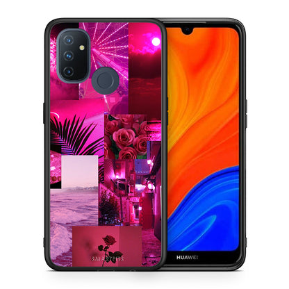 Θήκη Αγίου Βαλεντίνου OnePlus Nord N100 Collage Red Roses από τη Smartfits με σχέδιο στο πίσω μέρος και μαύρο περίβλημα | OnePlus Nord N100 Collage Red Roses case with colorful back and black bezels