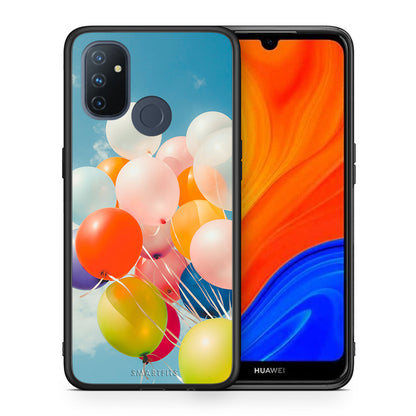 Θήκη OnePlus Nord N100 Colorful Balloons από τη Smartfits με σχέδιο στο πίσω μέρος και μαύρο περίβλημα | OnePlus Nord N100 Colorful Balloons case with colorful back and black bezels
