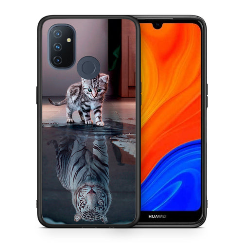 Θήκη OnePlus Nord N100 Tiger Cute από τη Smartfits με σχέδιο στο πίσω μέρος και μαύρο περίβλημα | OnePlus Nord N100 Tiger Cute case with colorful back and black bezels