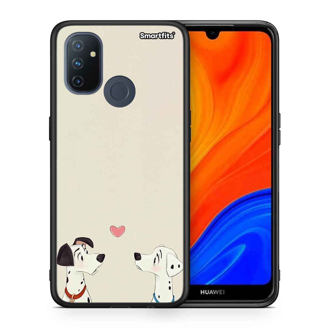 Θήκη OnePlus Nord N100 Dalmatians Love από τη Smartfits με σχέδιο στο πίσω μέρος και μαύρο περίβλημα | OnePlus Nord N100 Dalmatians Love case with colorful back and black bezels