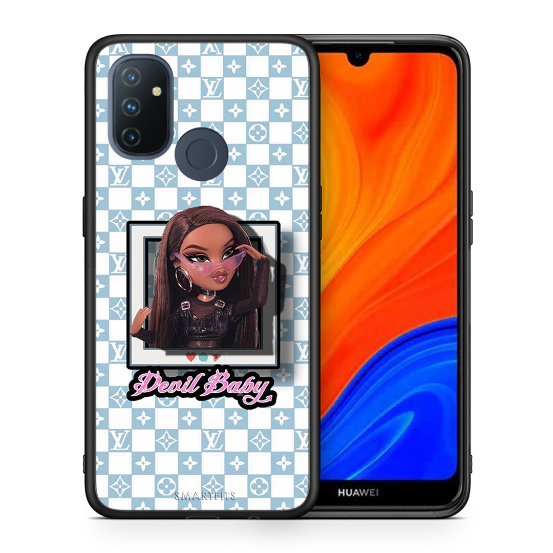 Θήκη Αγίου Βαλεντίνου OnePlus Nord N100 Devil Baby από τη Smartfits με σχέδιο στο πίσω μέρος και μαύρο περίβλημα | OnePlus Nord N100 Devil Baby case with colorful back and black bezels