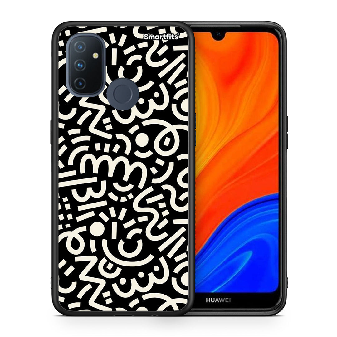 Θήκη OnePlus Nord N100 Doodle Art από τη Smartfits με σχέδιο στο πίσω μέρος και μαύρο περίβλημα | OnePlus Nord N100 Doodle Art case with colorful back and black bezels