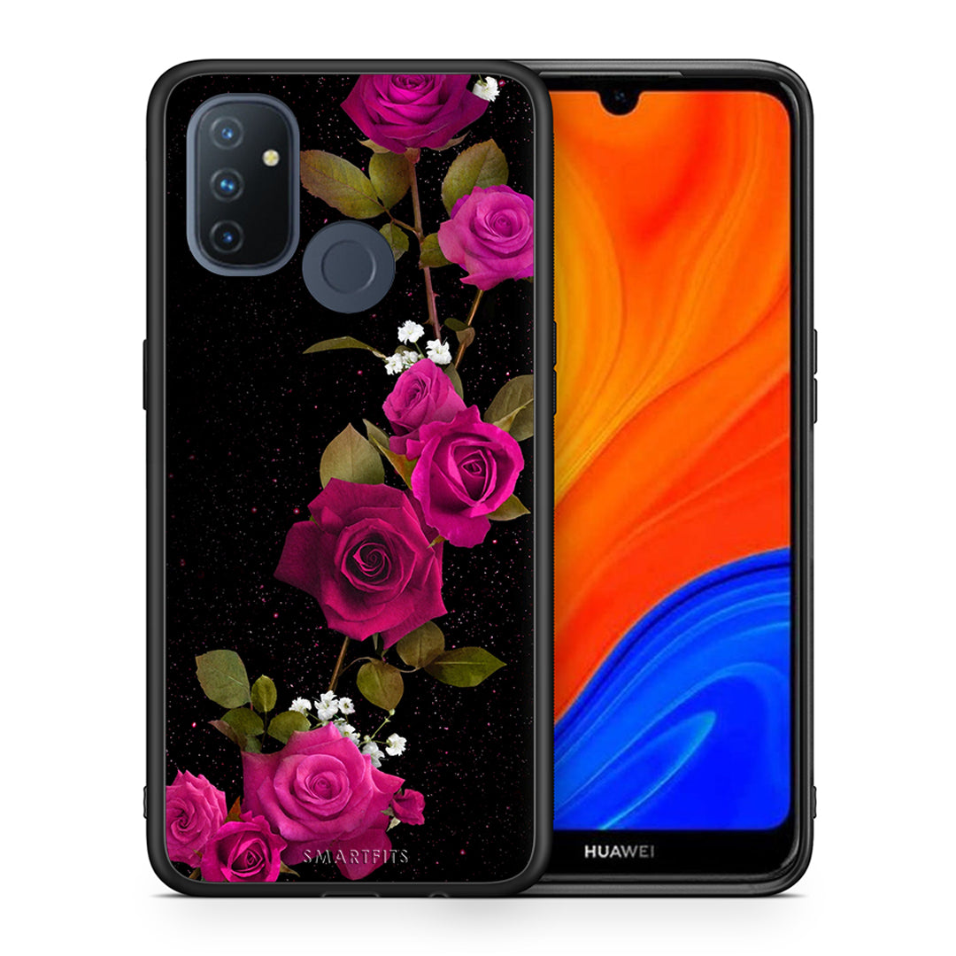 Θήκη OnePlus Nord N100 Red Roses Flower από τη Smartfits με σχέδιο στο πίσω μέρος και μαύρο περίβλημα | OnePlus Nord N100 Red Roses Flower case with colorful back and black bezels
