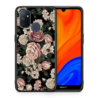 Θήκη OnePlus Nord N100 Wild Roses Flower από τη Smartfits με σχέδιο στο πίσω μέρος και μαύρο περίβλημα | OnePlus Nord N100 Wild Roses Flower case with colorful back and black bezels