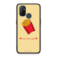 Thumbnail for OnePlus Nord N100 Fries Before Guys Θήκη Αγίου Βαλεντίνου από τη Smartfits με σχέδιο στο πίσω μέρος και μαύρο περίβλημα | Smartphone case with colorful back and black bezels by Smartfits
