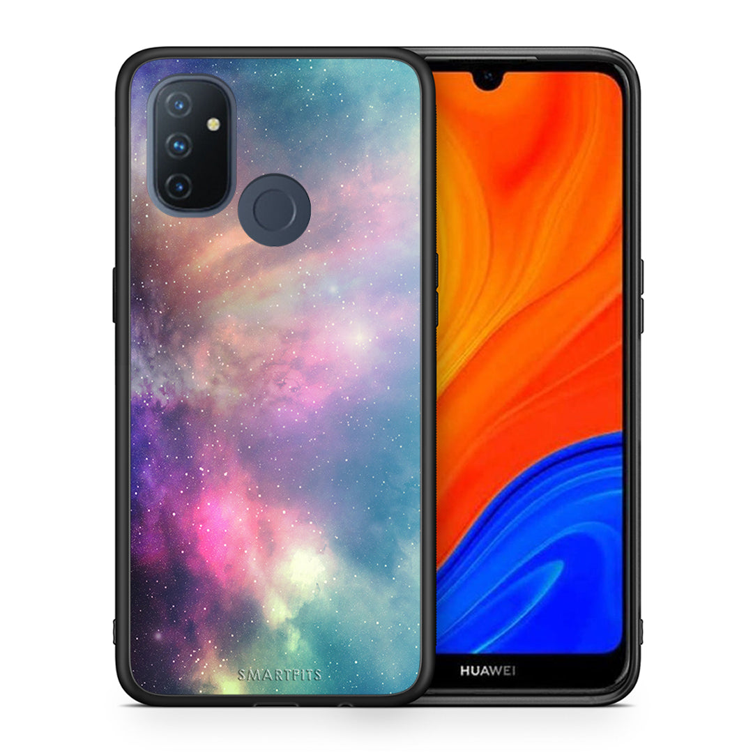 Θήκη OnePlus Nord N100 Rainbow Galaxy από τη Smartfits με σχέδιο στο πίσω μέρος και μαύρο περίβλημα | OnePlus Nord N100 Rainbow Galaxy case with colorful back and black bezels