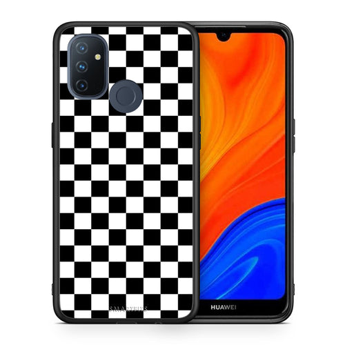 Θήκη OnePlus Nord N100 Squares Geometric από τη Smartfits με σχέδιο στο πίσω μέρος και μαύρο περίβλημα | OnePlus Nord N100 Squares Geometric case with colorful back and black bezels