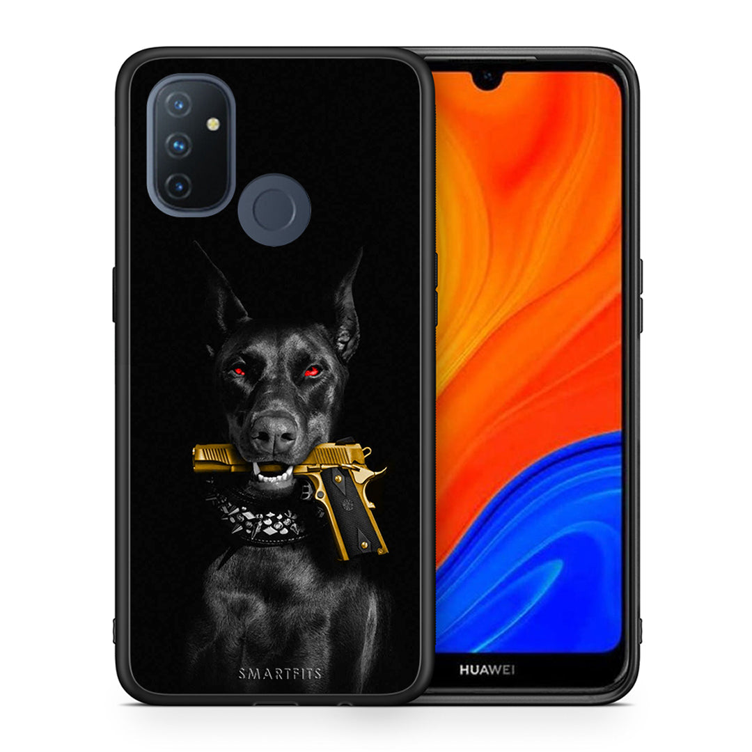 Θήκη Αγίου Βαλεντίνου OnePlus Nord N100 Golden Gun από τη Smartfits με σχέδιο στο πίσω μέρος και μαύρο περίβλημα | OnePlus Nord N100 Golden Gun case with colorful back and black bezels