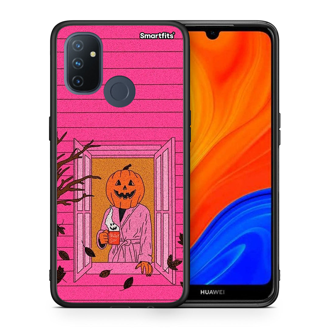 Θήκη OnePlus Nord N100 Halloween Pumpkin Lady από τη Smartfits με σχέδιο στο πίσω μέρος και μαύρο περίβλημα | OnePlus Nord N100 Halloween Pumpkin Lady case with colorful back and black bezels