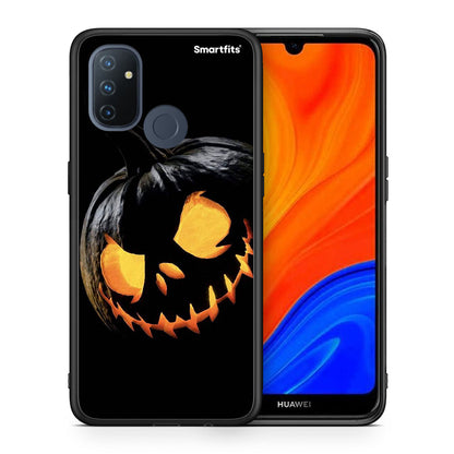 Θήκη OnePlus Nord N100 Halloween Scary Pumpkin από τη Smartfits με σχέδιο στο πίσω μέρος και μαύρο περίβλημα | OnePlus Nord N100 Halloween Scary Pumpkin case with colorful back and black bezels