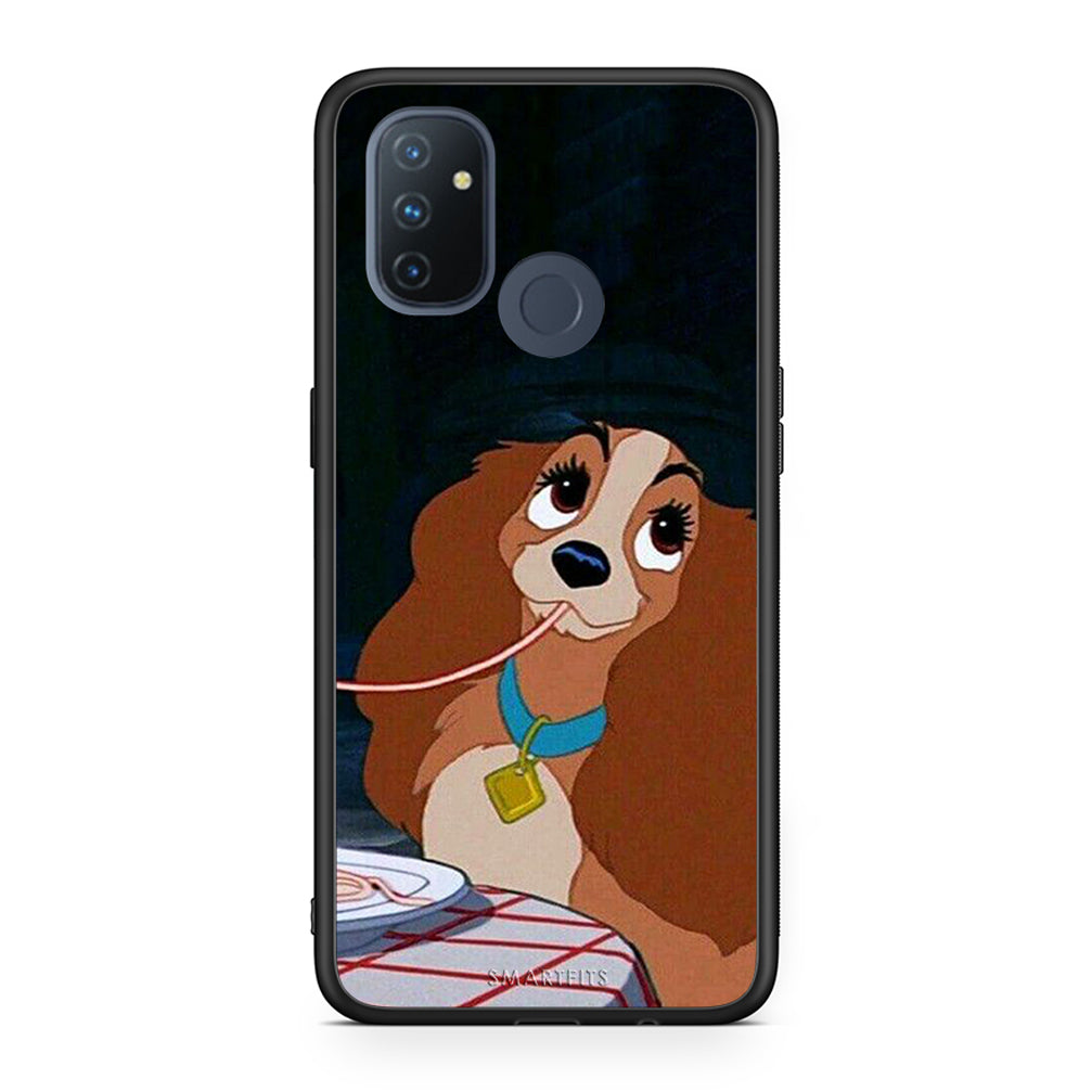 OnePlus Nord N100 Lady And Tramp 2 Θήκη Αγίου Βαλεντίνου από τη Smartfits με σχέδιο στο πίσω μέρος και μαύρο περίβλημα | Smartphone case with colorful back and black bezels by Smartfits