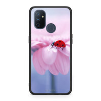 Thumbnail for OnePlus Nord N100 Ladybug Flower θήκη από τη Smartfits με σχέδιο στο πίσω μέρος και μαύρο περίβλημα | Smartphone case with colorful back and black bezels by Smartfits