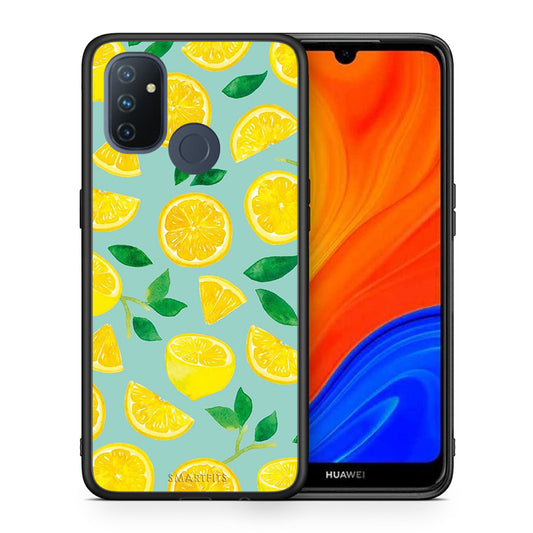 Θήκη OnePlus Nord N100 Lemons από τη Smartfits με σχέδιο στο πίσω μέρος και μαύρο περίβλημα | OnePlus Nord N100 Lemons case with colorful back and black bezels