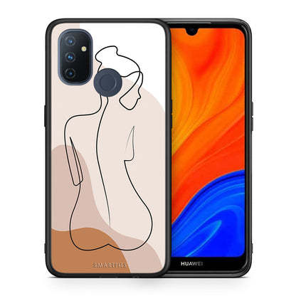 Θήκη OnePlus Nord N100 LineArt Woman από τη Smartfits με σχέδιο στο πίσω μέρος και μαύρο περίβλημα | OnePlus Nord N100 LineArt Woman case with colorful back and black bezels