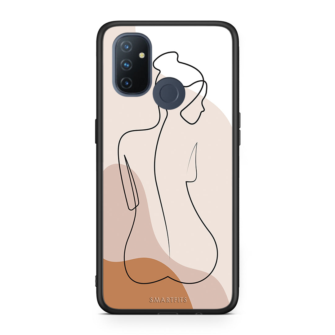 OnePlus Nord N100 LineArt Woman θήκη από τη Smartfits με σχέδιο στο πίσω μέρος και μαύρο περίβλημα | Smartphone case with colorful back and black bezels by Smartfits