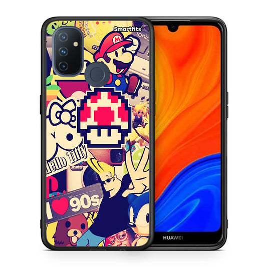 Θήκη OnePlus Nord N100 Love The 90s από τη Smartfits με σχέδιο στο πίσω μέρος και μαύρο περίβλημα | OnePlus Nord N100 Love The 90s case with colorful back and black bezels