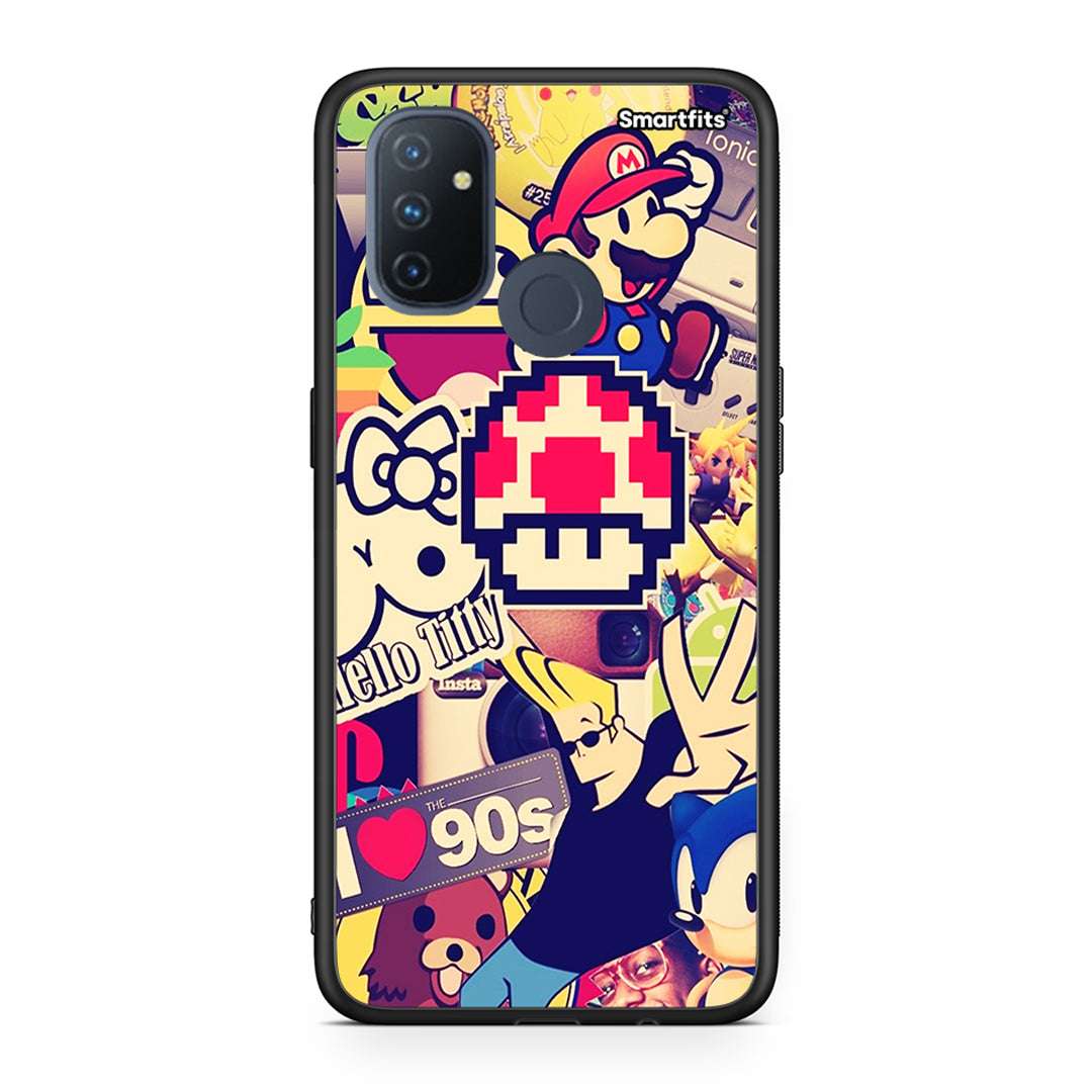 OnePlus Nord N100 Love The 90s θήκη από τη Smartfits με σχέδιο στο πίσω μέρος και μαύρο περίβλημα | Smartphone case with colorful back and black bezels by Smartfits