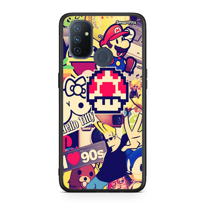 OnePlus Nord N100 Love The 90s θήκη από τη Smartfits με σχέδιο στο πίσω μέρος και μαύρο περίβλημα | Smartphone case with colorful back and black bezels by Smartfits